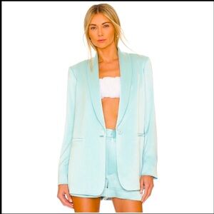Alice + Olivia YURIKO SHAWL COLLAR BLAZER in Powder Blue - Size 4 - NWT